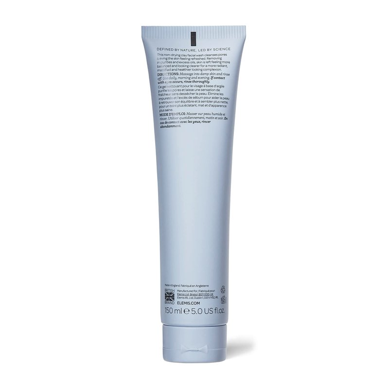 ELEMIS Clarifying Clay Wash, Daily Facial Wash Cleanses, Purifies and Balances to Remove Oil and Makeup from Blemish-Prone Skin, 150 mL, 5.0 oz