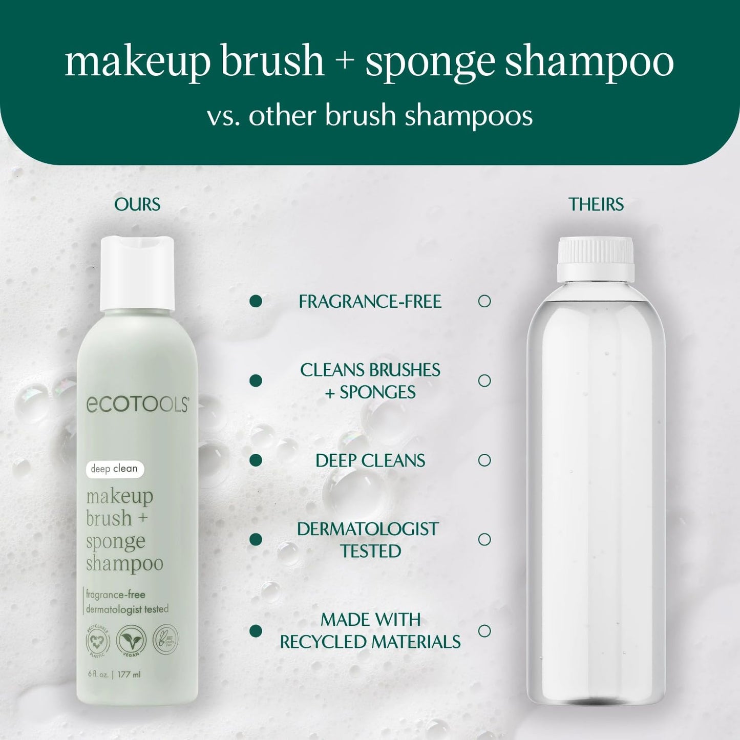 EcoTools Daily Makeup Brush Cleanser Spray, Quick Drying, Fragrance Free & Dermatologist Tested, Travel Size, TSA Approved, Cruelty-Free & Vegan 3 fl oz./89 ml. Bottle