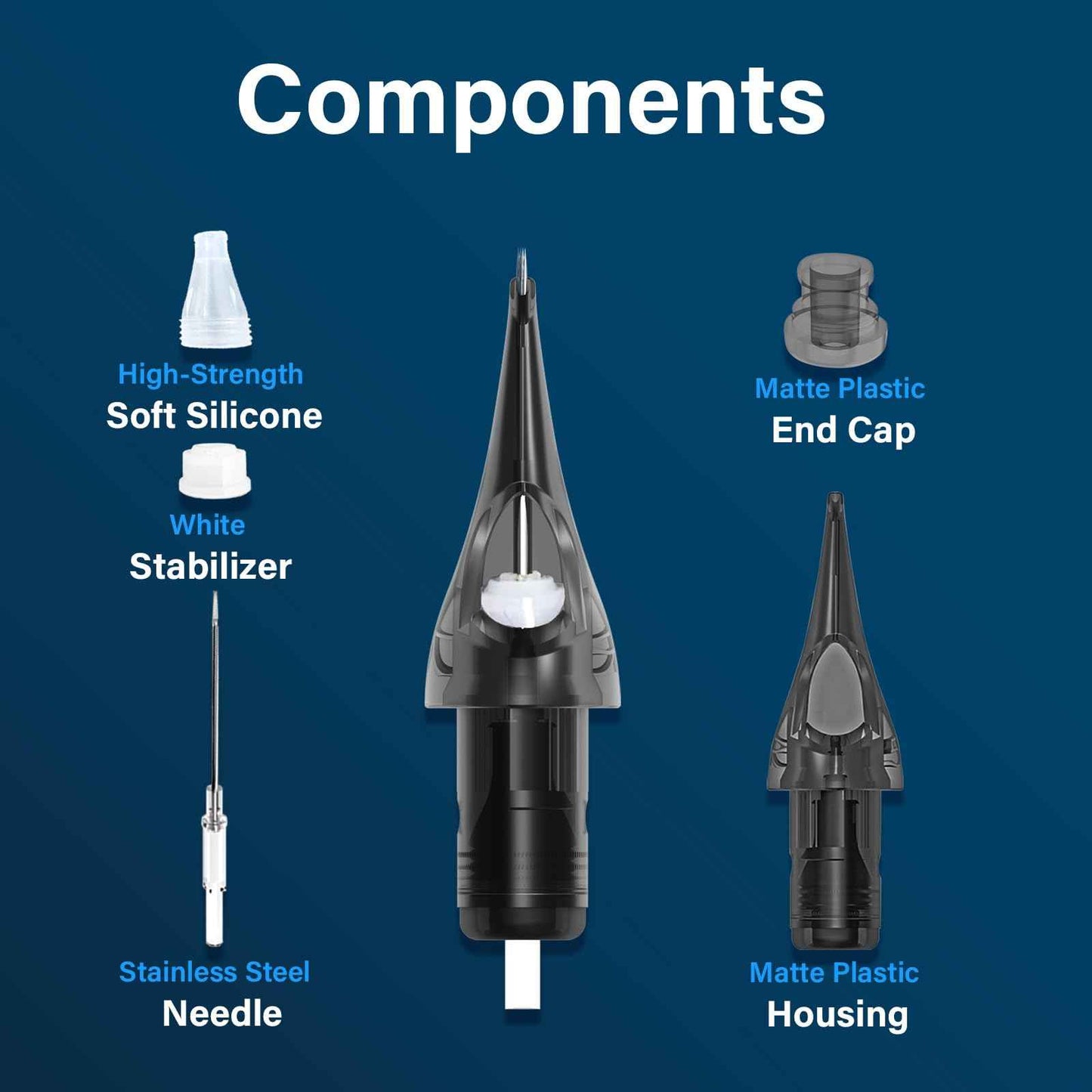 Tips Assorted Standard DIRK 20-Piece #10 1009RL Bugpin Tattoo Needles, Exceptional Workmanship, Bold Fine Line Disposable Set