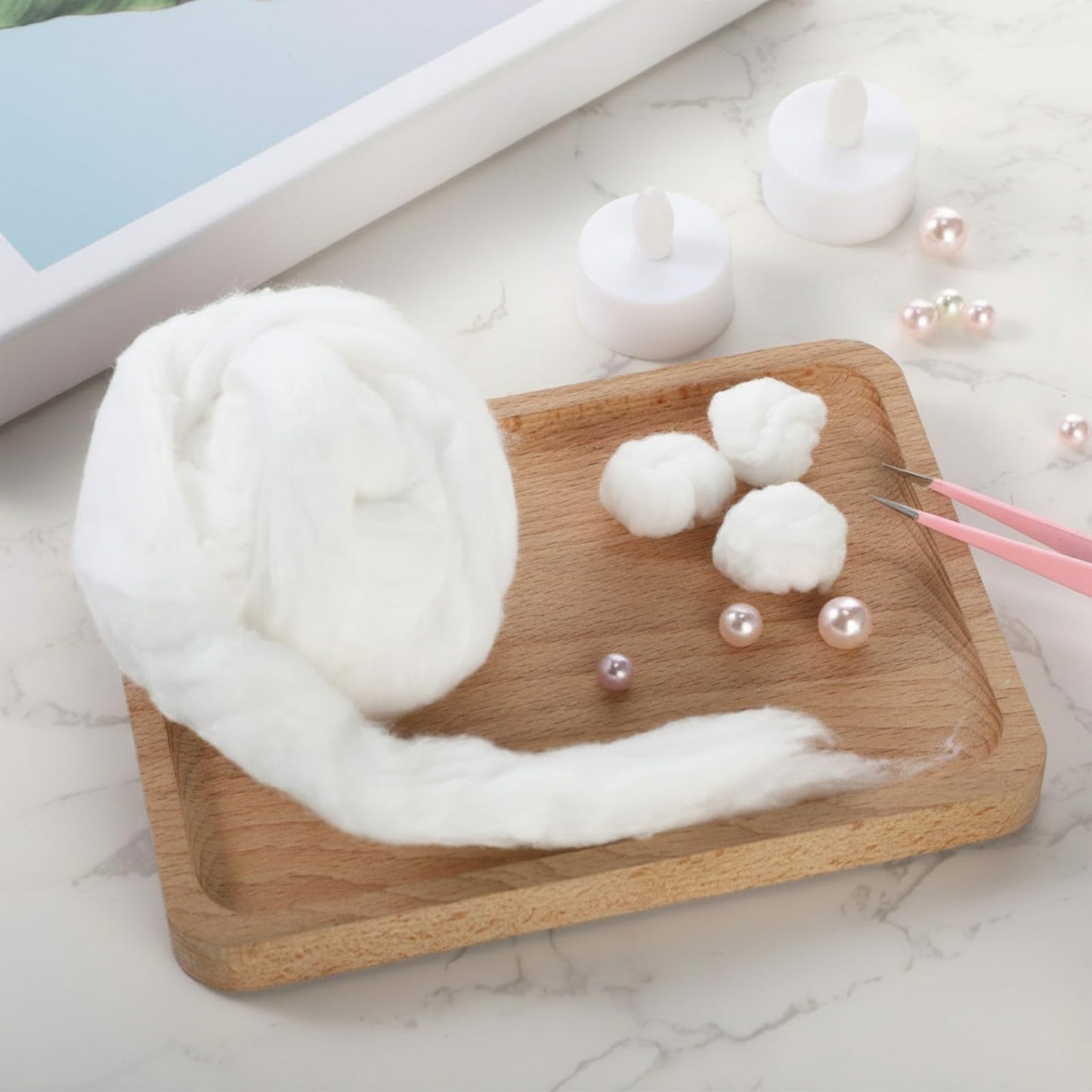 Nuogo Cotton Roll for Salon, 260 Feet 2lb Sliver Perm Cotton Coil for Hair Manicures Skin Care Beauty 900g Easy to Use