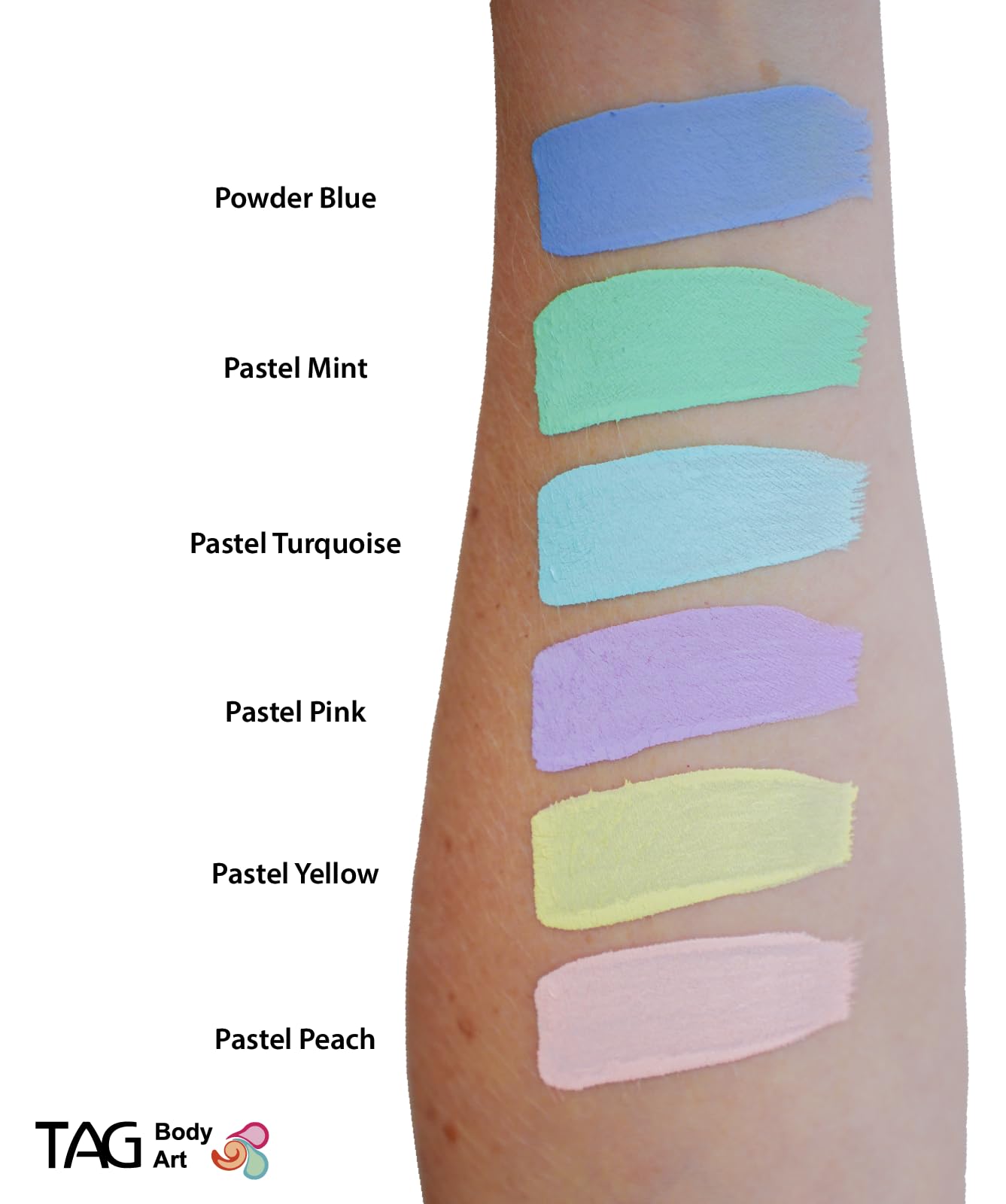 TAG Professional Face & Body Paint Pastel Macaron Palette 6 x 10g, Non-Toxic, Hypoallergenic, Easy to Wash off, ideal for Kids Parties, Halloween, Cosplay & Festivals