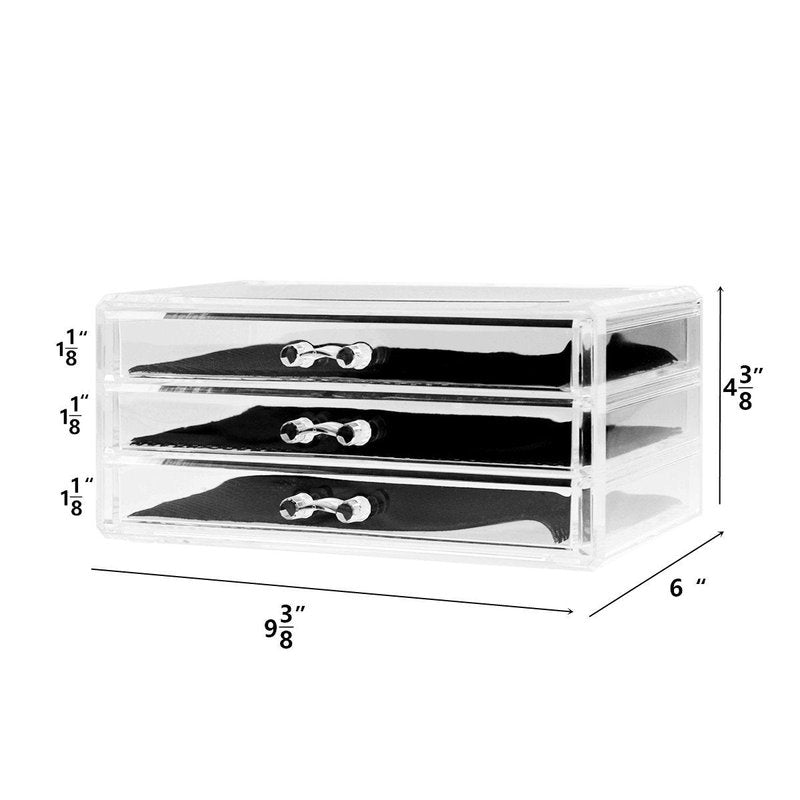 Felicite Home Acrylic Jewelry and Cosmetic Storage Makeup Organizer Set, 5 Piece,Large