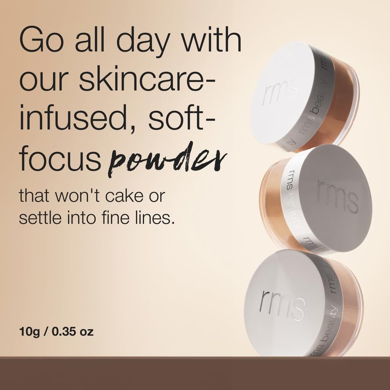 RMS Beauty Hydra Setting Powder Hydrating Translucent Loose Powder Lightweight Matte Finish Oil Control Natural Radiance Long-Lasting Makeup Lock 0.21 oz