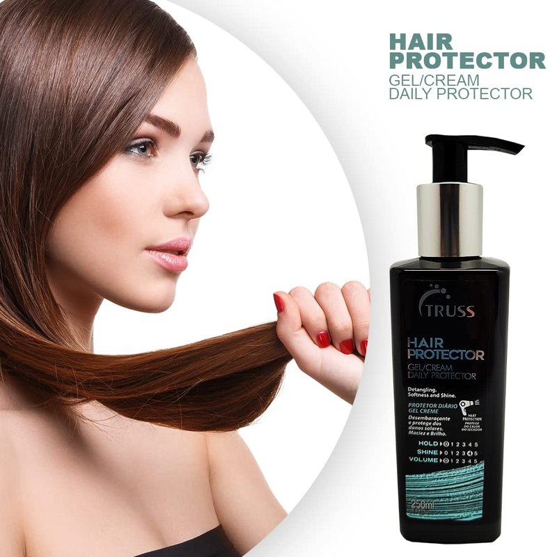 TRUSS Hair Protector - Lightweight Gel/Cream Leave-in That Hydrates, Nourishes, Detangles, & Restores Hair - Thermal Protection from Blow Dryers, Flat Irons, & Curling Irons (I0101819)