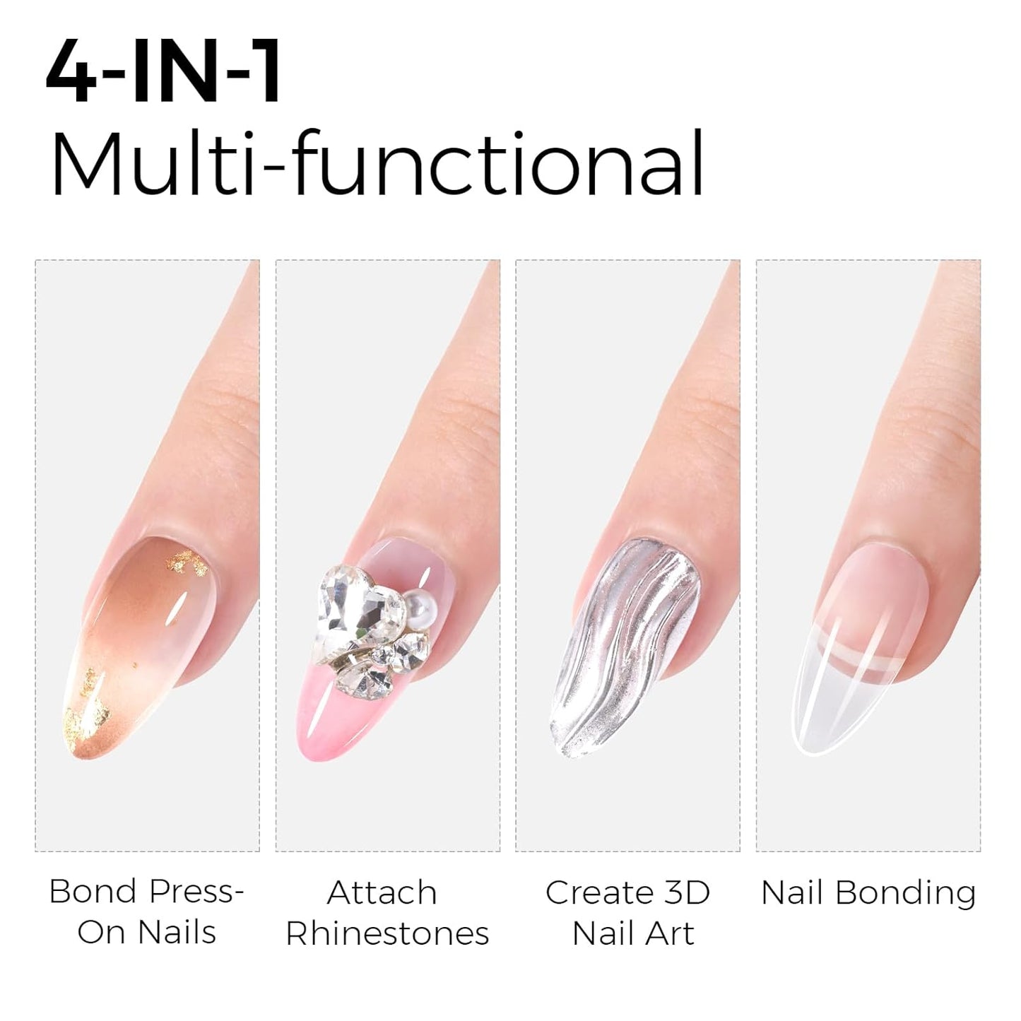 TOMICCA Short Nail Tips Extra Short Square Nail Tips, 192Pcs Fake Nails 12 Sizes Acrylic Clear Nails for Beginner and Professional DIY Gel Nails Salon