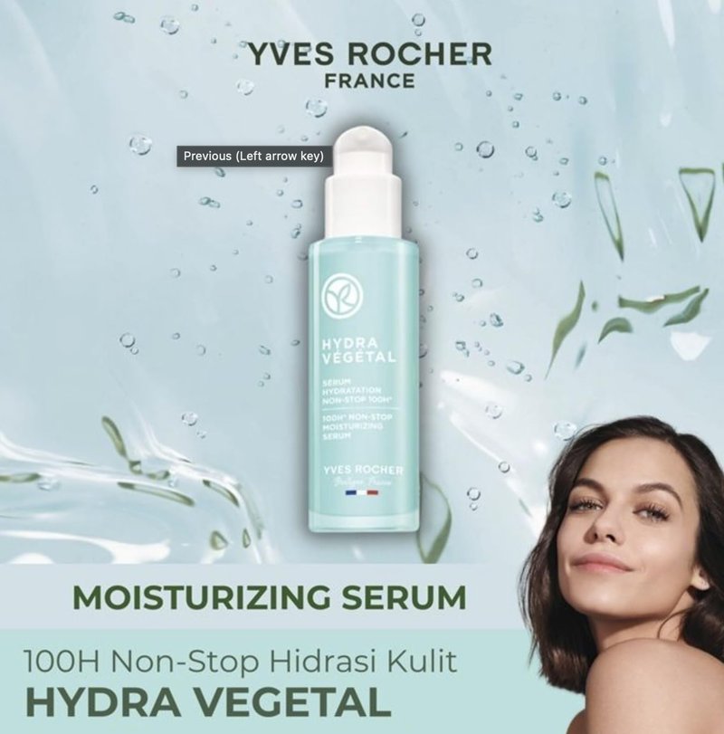 Yves Rocher Hydra Vegetal Intensive Moisturizing100 Hours Face Serum 30 ml./1 fl.oz.