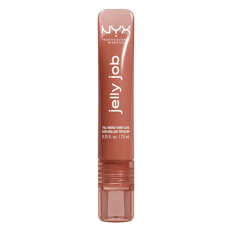 NYX PROFESSIONAL MAKEUP Jelly Job Lip Gloss, Lip Tint Gloss with Full-Bodied, Smoothing, and Hyper-Glossy Shine - Toast N' Jelly (Pale Nude)