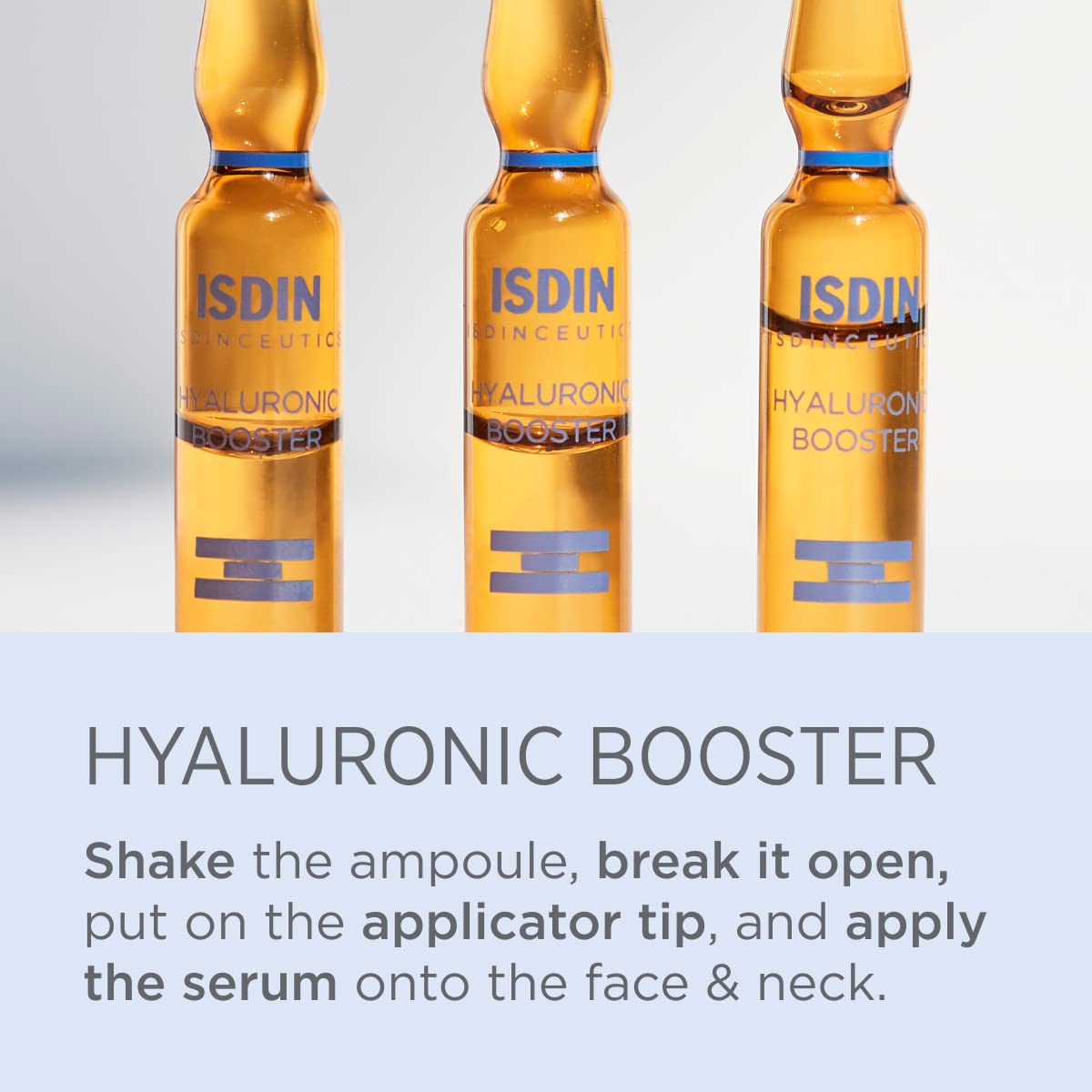Isdinceutics Intensive Hyaluronic Acid & Peptide Booster - Hydrating Facial Serum in 30 Ampoules, 0.06 FL OZ Each