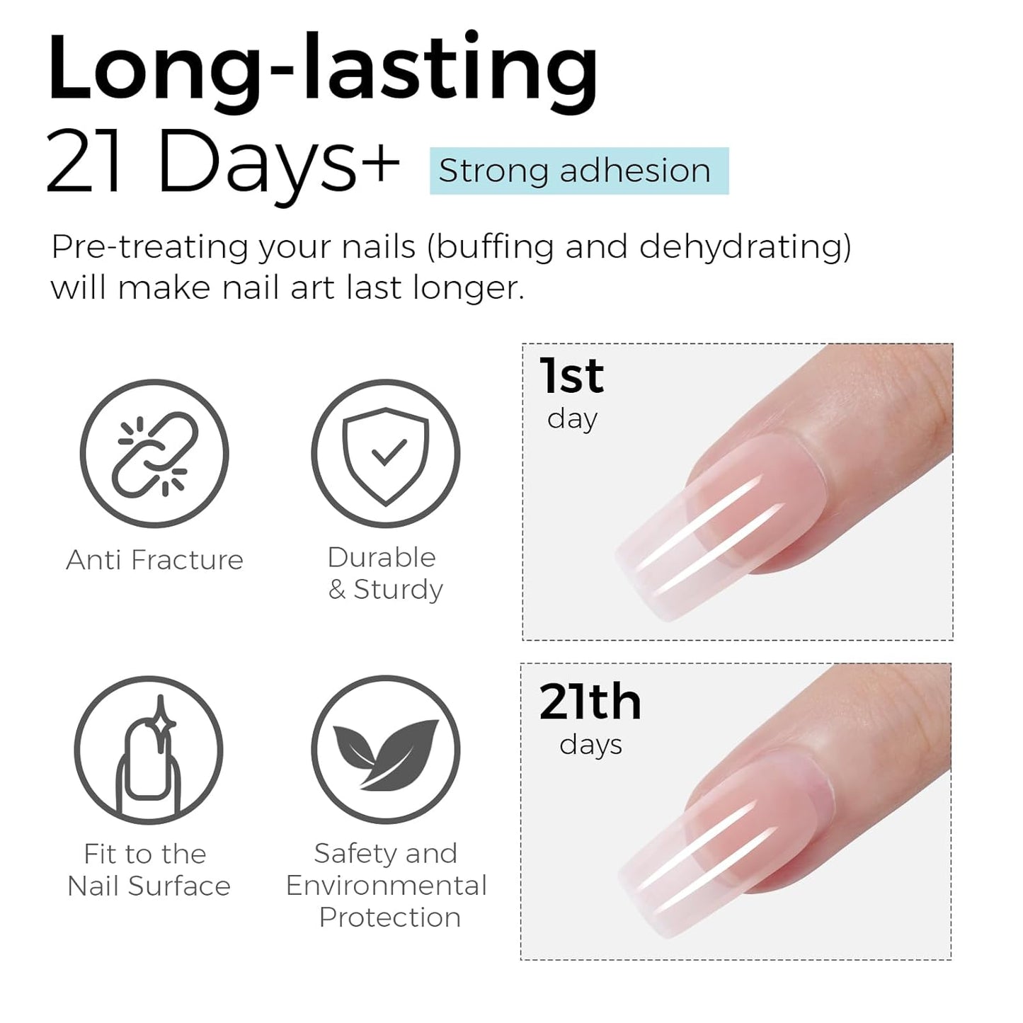 TOMICCA Short Nail Tips Extra Short Square Nail Tips, 192Pcs Fake Nails 12 Sizes Acrylic Clear Nails for Beginner and Professional DIY Gel Nails Salon