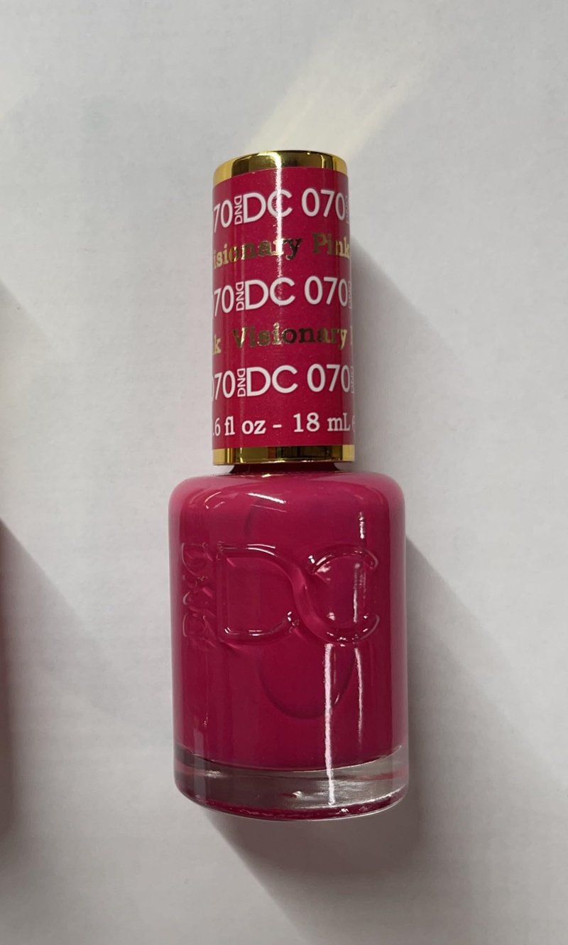 DND DC Gel Polish Set, Pink Collection, UV/LED GelPolish and Air Dry Nail Lacquer, Matching Chip-Free Polish Duo, 070 Visionary Pink, 0.5 Fl Oz Each