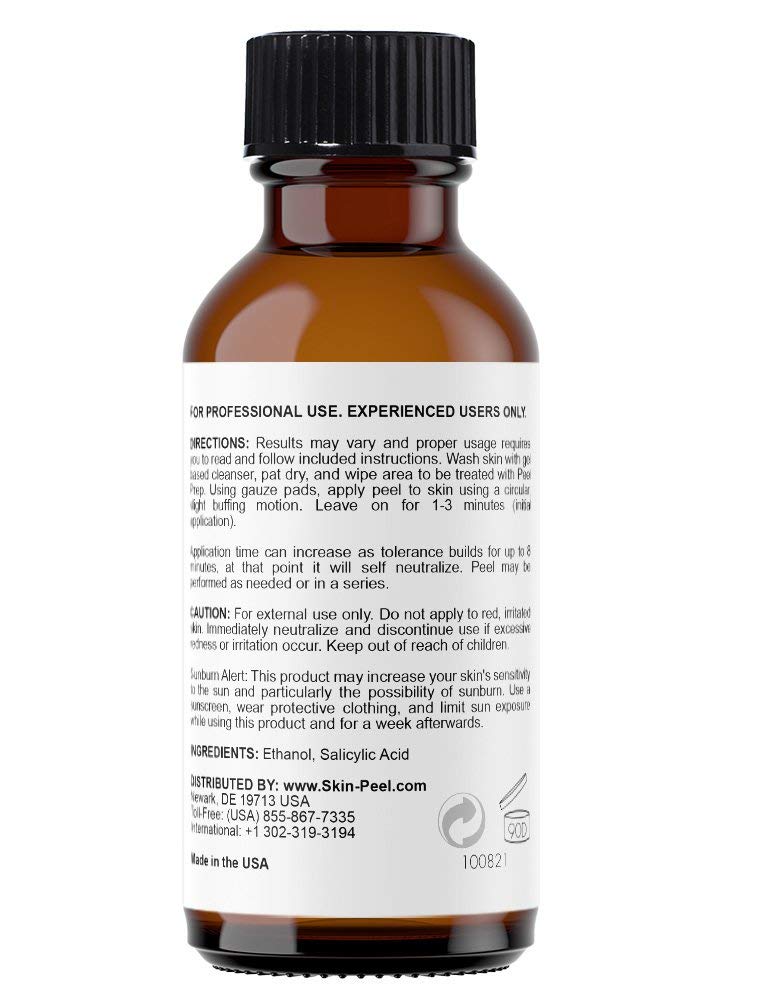 Alpha & Beta Hydroxy Acid Peel Kit - 20% Salicylic & 50% Glycolic | Medium Strength Chemical Peels, 1oz/30ml (Set of 4)