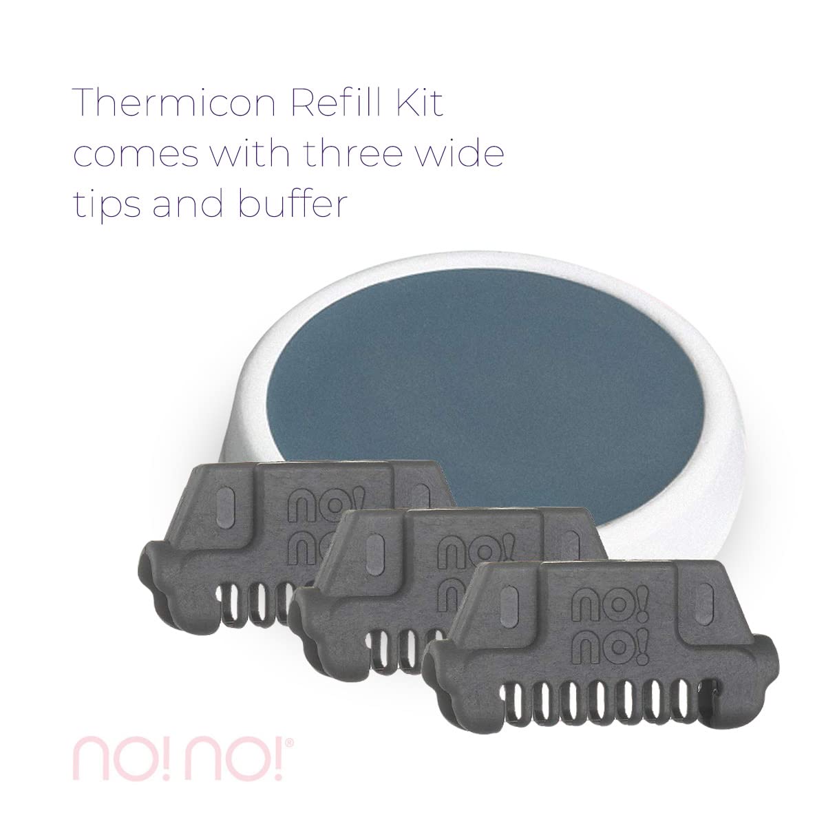 no!no! Hair Removal Kit Thermicon Tip Refill Pack (Wide Tip) for Legs, Back, Arms and Chest - 3 Count