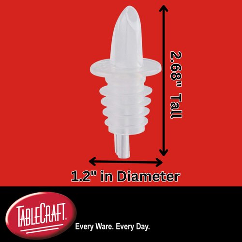 TableCraft 35C Cash & Carry Free Flow Pourer, Economy, Hand wash only, Plastic, Clear, BPA Free (Priced per Each, Packed 12 pourers per polybag)