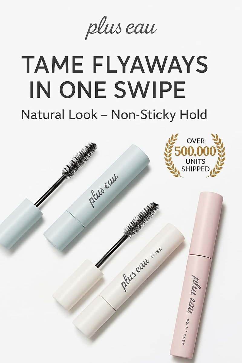 Plus eau Point Keep Hair Finishing Stick - Baby Hair & Edge Control, Small Brush Strong Hold Hair Mascara for Hairline & Part, Made in Japan, Fruity Bouquet Scent