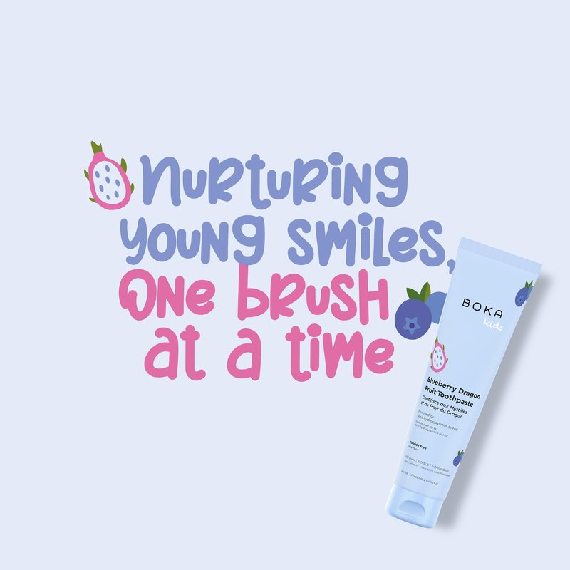 Boka Fluoride Free Toothpaste Nano Hydroxyapatite Toothpaste - Blueberry Dragon Fruit Flavor, 4 oz 3Pk
