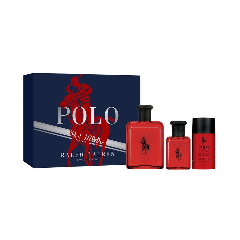 Ralph Lauren - Polo Red Eau de Toilette - Men's Cologne Set ($200 Value) - Full Size, 4.2 Fl Oz, Travel Size, 1.35 Fl Oz & Deodorant