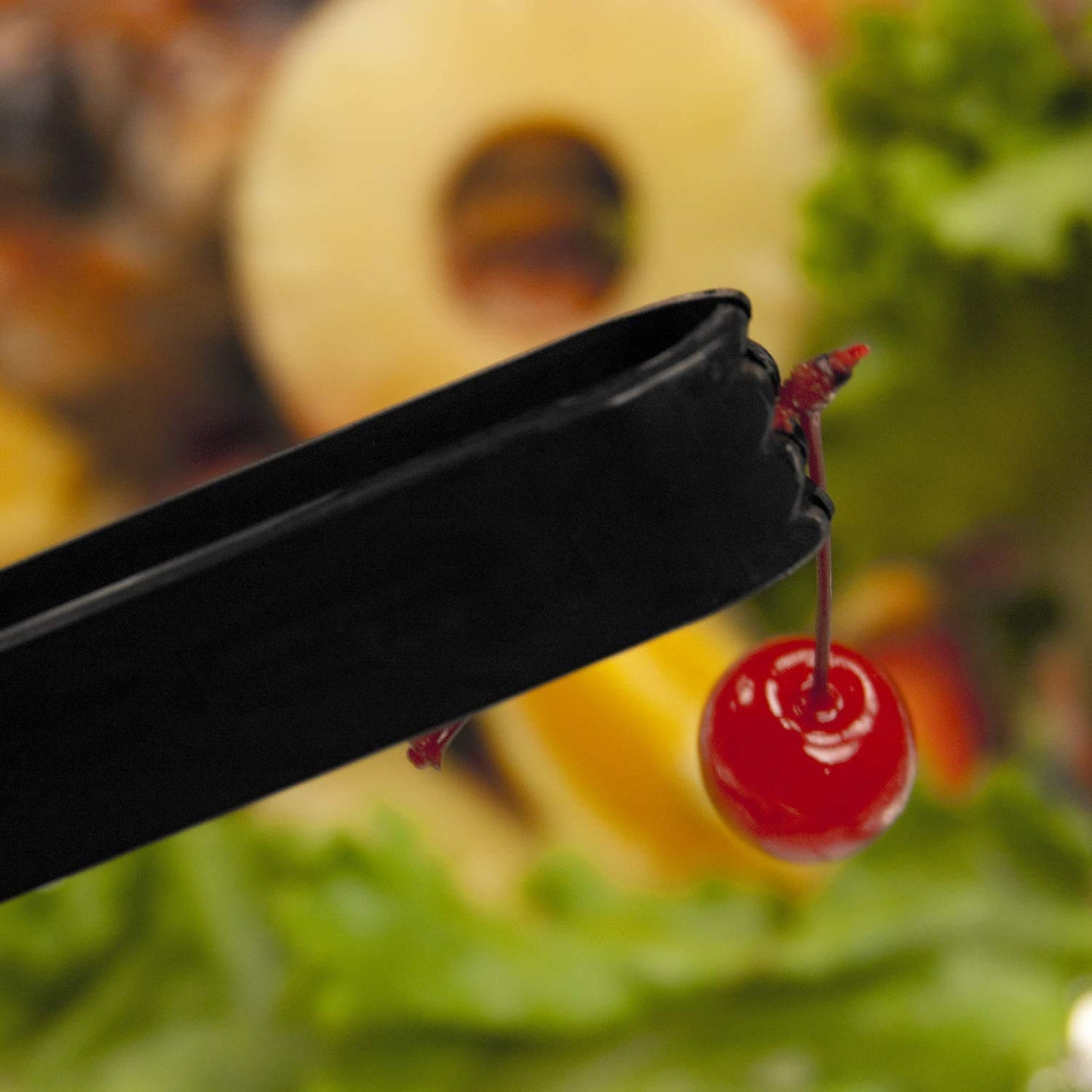 Party Essentials Hard Plastic 6-1/2" Serving Tongs, Black, 4 Count
