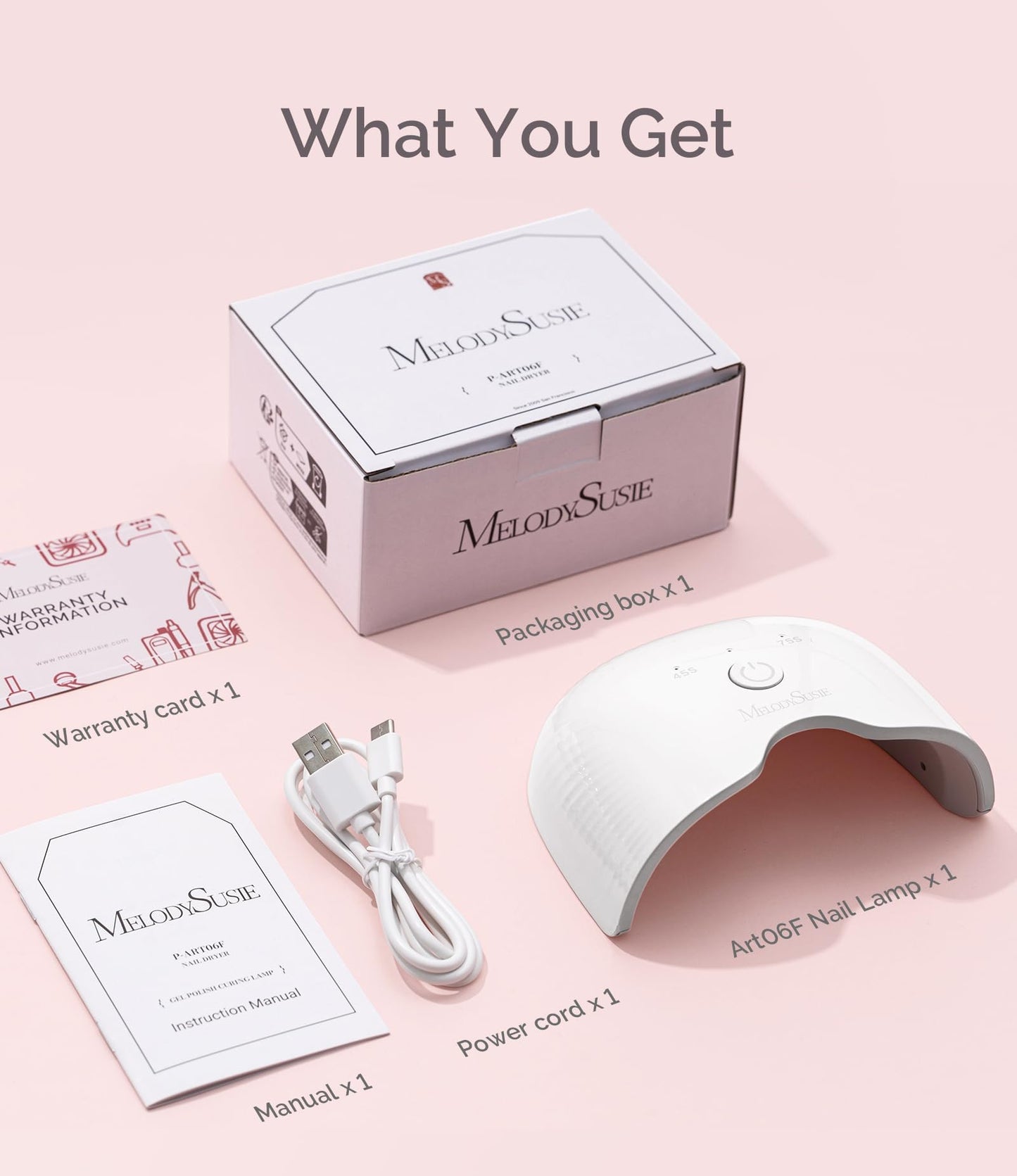MelodySusie 48W LED UV Nail Lamp - Black, Energy Efficient, 365nm-405nm Wavelength, Compatible with Most Gels, 4 Timer Settings, Infrared Sensor, User-friendly Design, Widely Applications