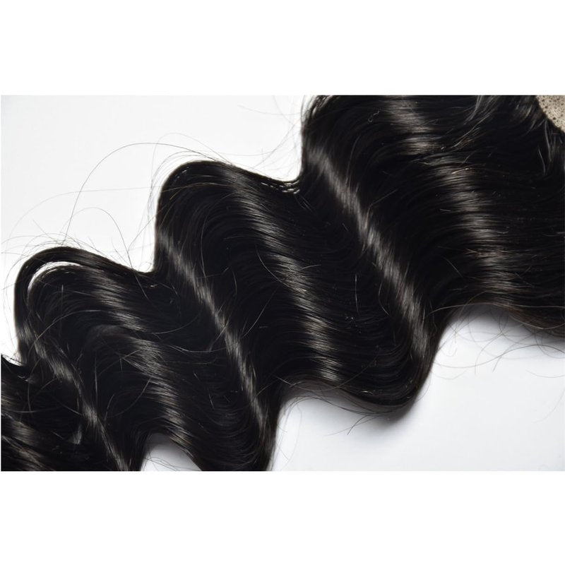 Brazilian Loose Deep 2x6 Lace Closure 100% Unprocessed Human Virgin Hair Pre Plucked Loose Deep Wave Pre-Plucked Hairline Frontal Closure Natural Black With Baby Hair (14inch, 2x6 loose deep closure)