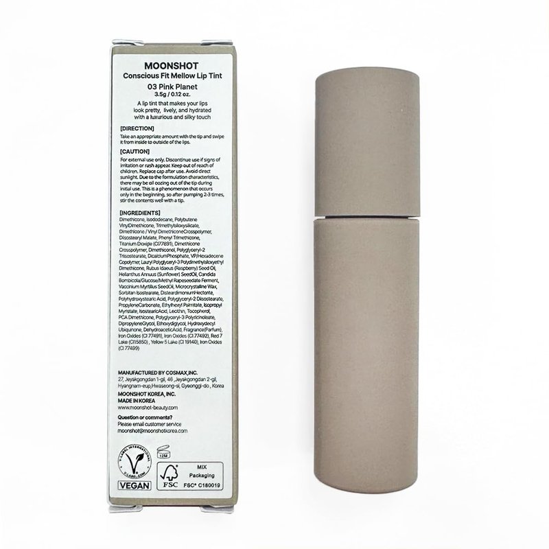 Moonshot KOREA Conscious Fit Mellow Lip Stain Longwear, Weightless, Not Animal Tested,Glow-Boosting, Long-Lasting, Comfortable, Non-Sticky,k-beauty, (Space Rose, 05)