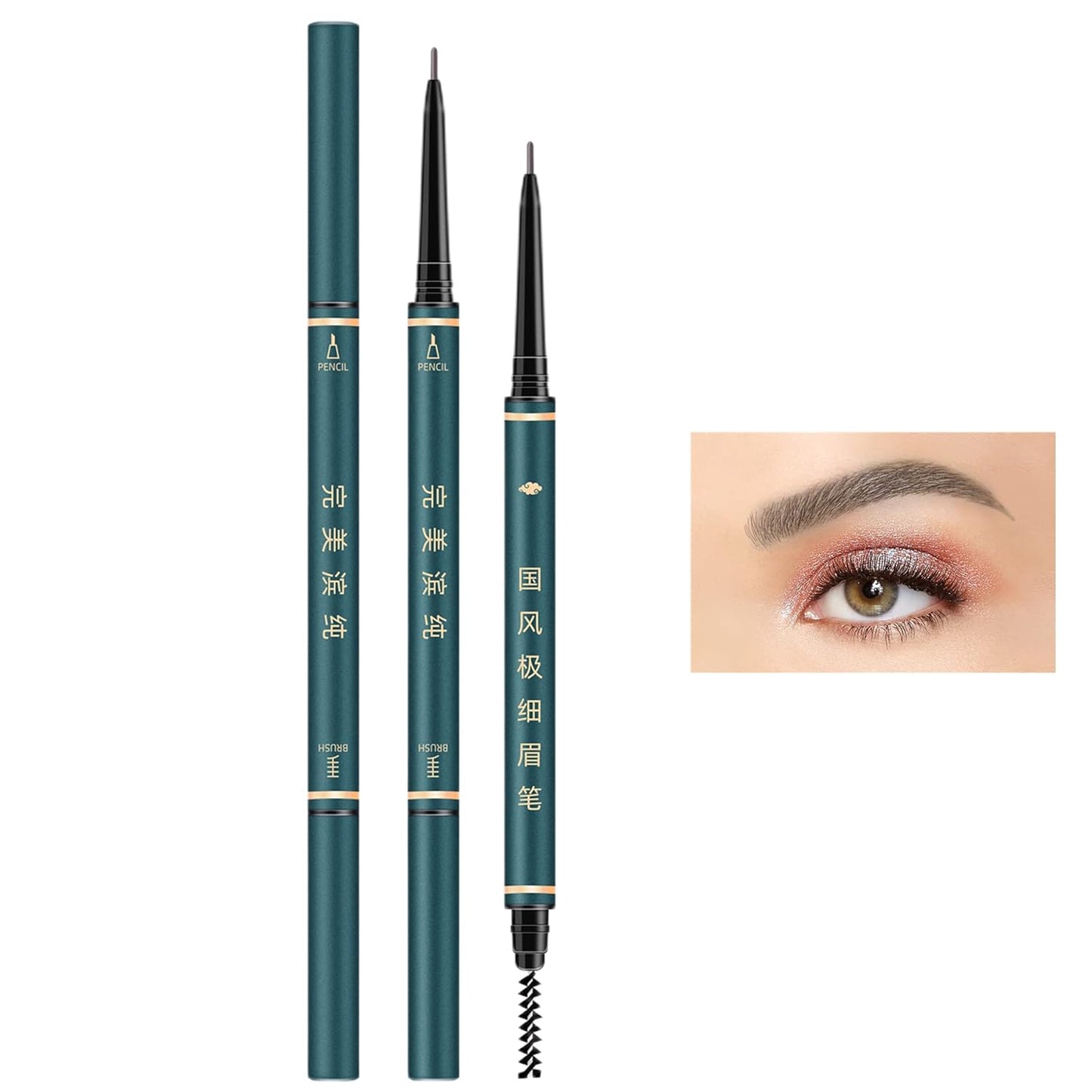 Eyebrow Pencil,3 PCS Waterproof Professional Makeup Micro Brow Pencil,Brow Kit with Eyebrow Brush and Razor,Ultra-Fine Mechanical Pencil,Eyebrow Pencils for Women
