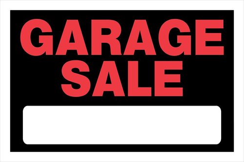 Hillman Group 839946 8 x 12 in. Black Styrene Garage Sale Sign - - Pack of 6 6 Piece6