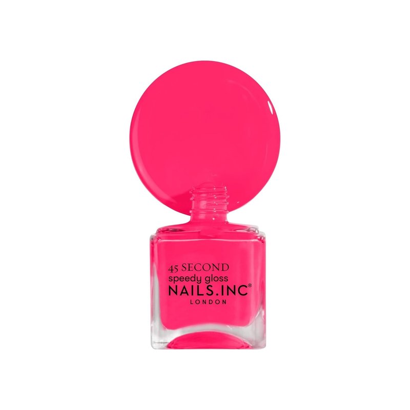 Nails Inc 45 Second Speedy Gloss, No Bad Days In Notting Hill, Pink, No Chip, Long Lasting, Quick Dry, Air Dry, Professional Manicures & Pedicures, Fingernails & Toenail, Vegan Nail Polish, 0.47 Fl Oz