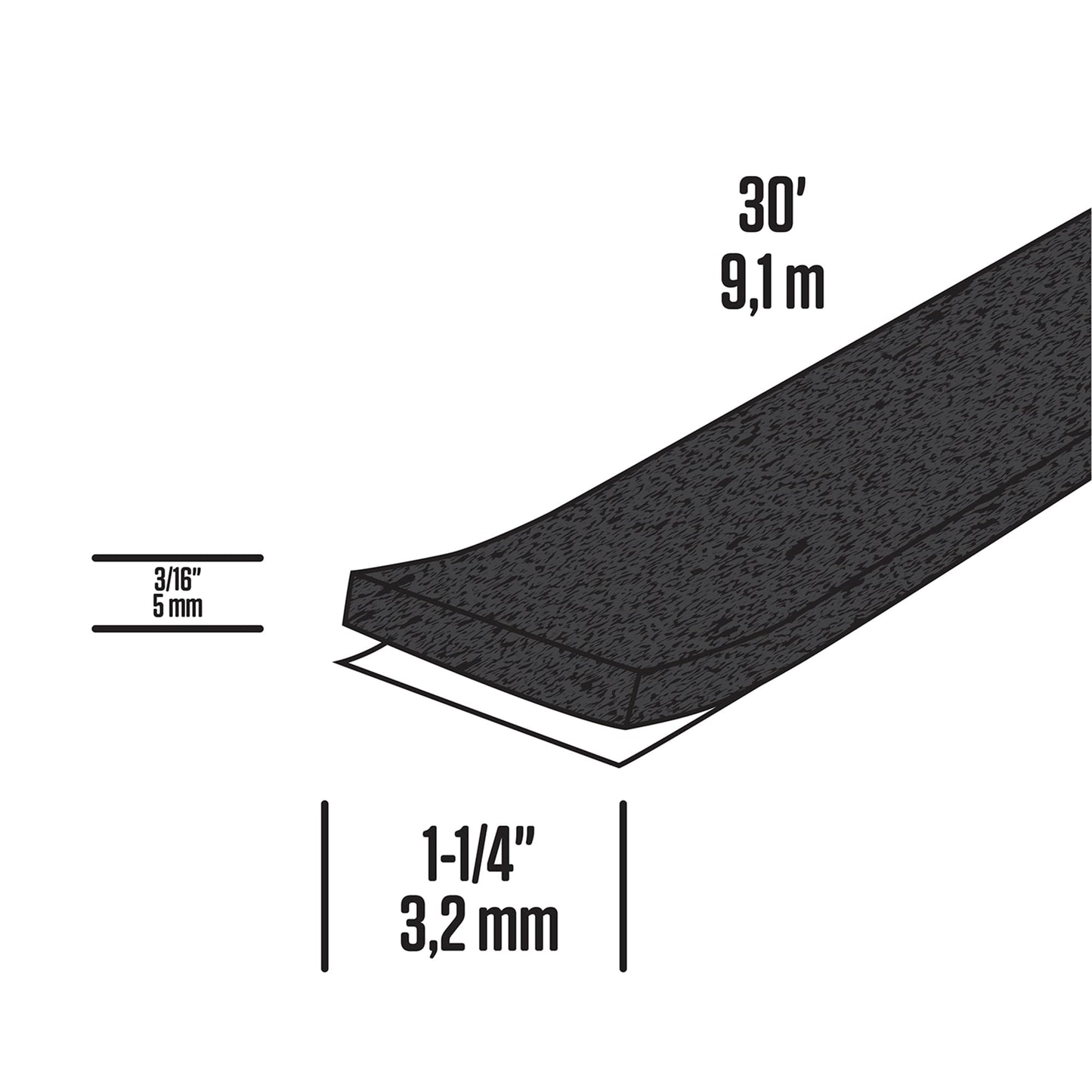 M-D Building Products 02352 30 ft. Gray Foam Tape Camper Seal for Camper Shells