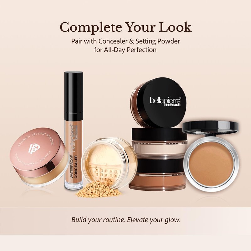 Bellapierre Mineral Foundation SPF 15 – Loose Powder Foundation, Full Coverage Mineral Makeup with Matte Finish – Vegan, Cruelty Free, Hypoallergenic, Oil & Talc Free – 0.32 oz