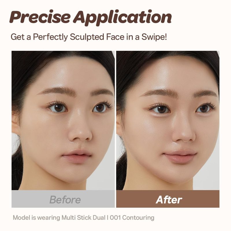 I'M MEME I'm Multi Stick Dual 002 Cool Contouring | Two Shade Shading and Highlighting Matte Finish | Suitable for Beginners Portable Size, Teen Girl Gifts, Gifts for Women, Beauty Gifts