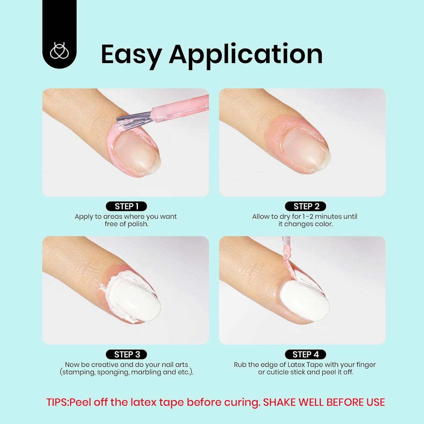 Beetles Liquid Latex for Nail 15ml - Peel off Nail Polish Cuticle Guard with Plastic Nail Care Stick Nails Design Air-Dry Liquid Latex Barrier for Protector Fingers