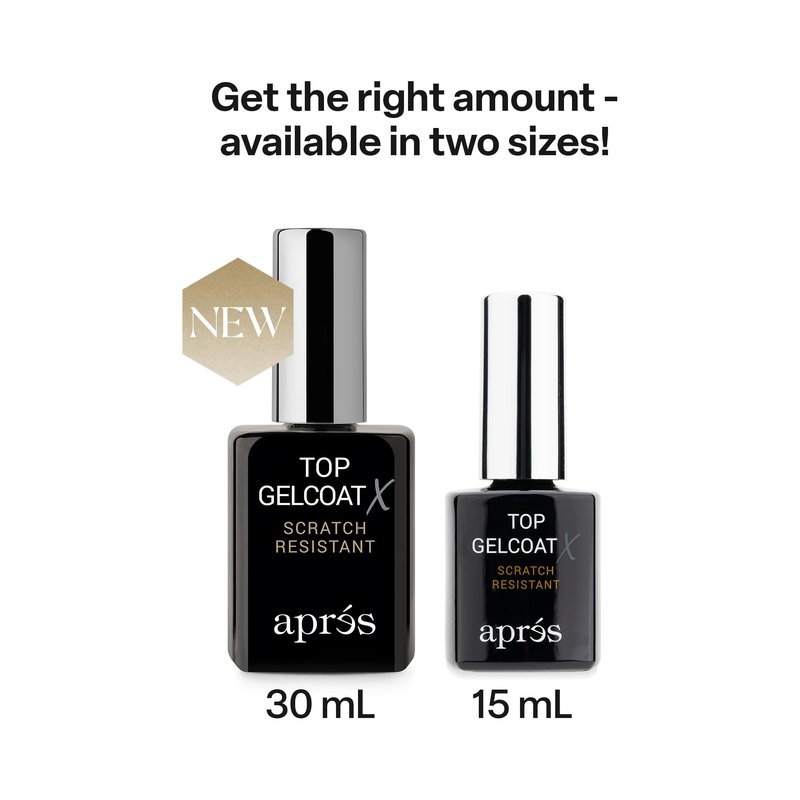 APRÉS Top Gelcoat X - 15ml - Scratch Resistant Gel Nail Polish Soak Off Top Coat Glossy Finish