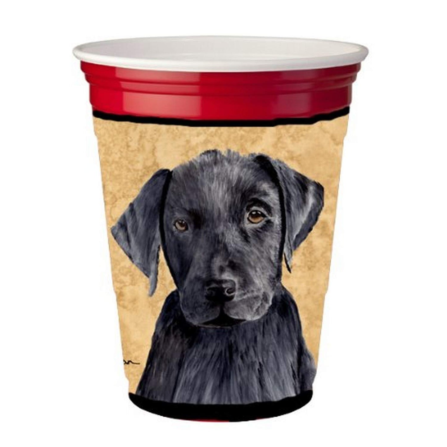 Caroline's Treasures SC9136RSC Labrador Red Cup Hugger Cup Cooler Sleeve Hugger Machine Washable Drink Sleeve Hugger Collapsible Insulator Beverage Insulated Holder
