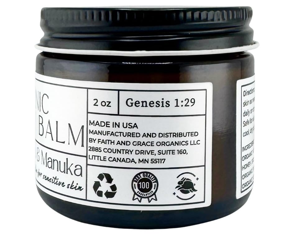 Beef Tallow Balm for Skin - Organic Moisturizer with Vanilla & Manuka Honey | 2 oz All-Purpose Cream
