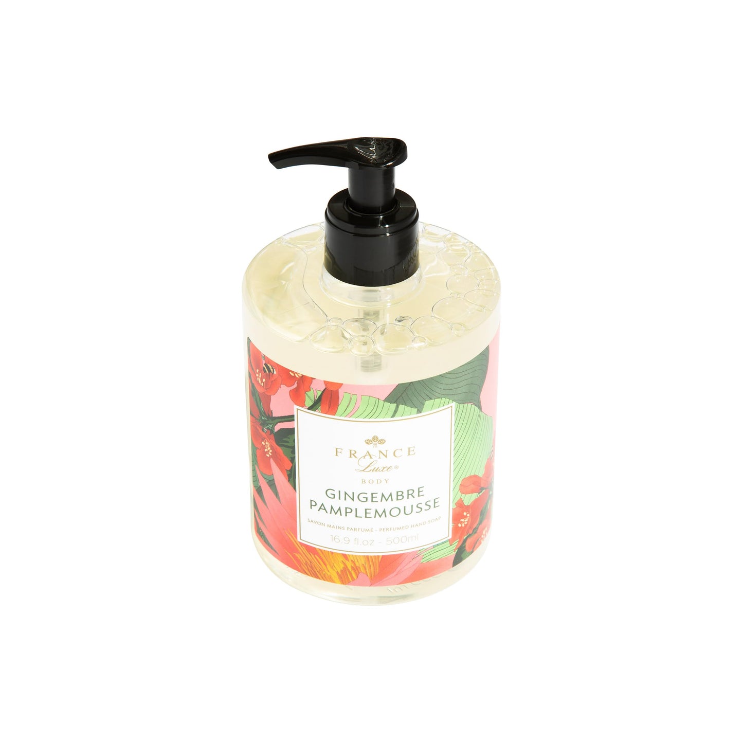 France Luxe Body French Perfumed Hand Soap, Ginger & Grapefruit Luxury Hand Soap, Moisturizing Coconut & Olive Oils Leave Hands Soft, 16.9 Oz.