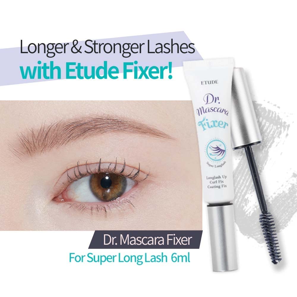 ETUDE Dr. Mascara Fixer For Perfect Lash, Korean Mascara Fixer, All-Day Curl Hold, Volumizing, Smudge-Proof, Korean Makeup, Beauty, Transparent (0.203 Fl Oz)