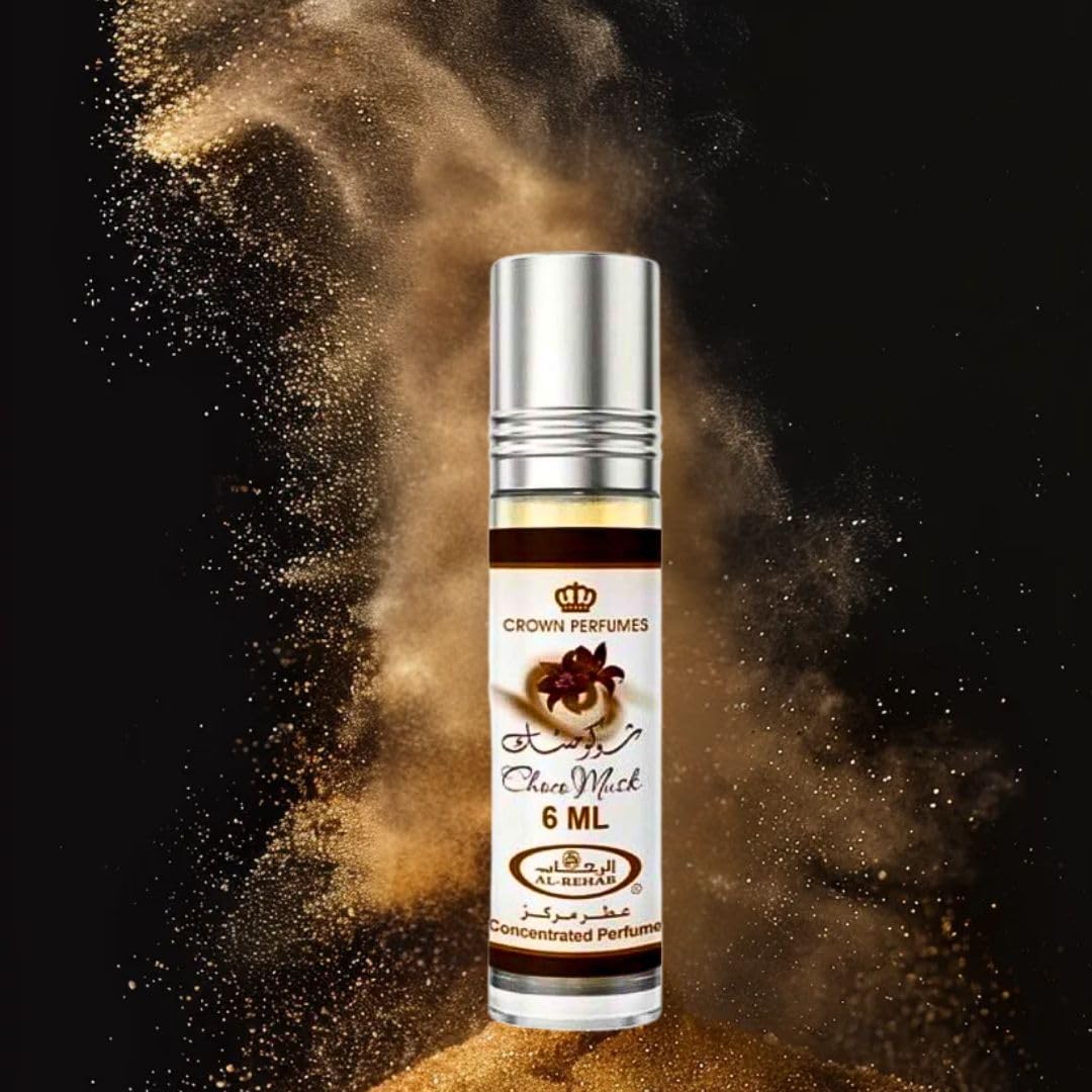 Al-Rehab Choco Musk Marshmallow Perfume Oil Roll-On - 6ml (0.2 oz) | Gourmand Fragrance with Strawberry, Marshmallow & Cocoa | Sweet, Fluffy & Addictive | Arabian Dessert Scent for Women