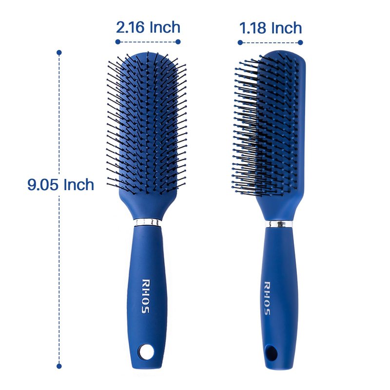 RHOS Hair Brush for Men - Detangler Styling Brush with Nylon Bristles for Wet and Dry Hair, Suitable for Bangs, Thin, Short, and Thick Hair