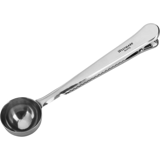 Westmark Coffee Measuring Spoon Stainless Steel With Sealing Clip, 6.9 x 1.5 x 0.9 inches