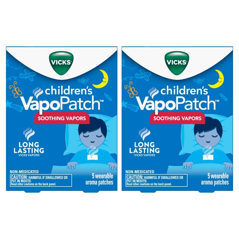 Vicks Children's VapoPatch, Wearable Mess-Free Aroma Patch, Soothing & Comforting Non-Medicated Vicks Vapors, For Children Ages 6+, 5ct - Pack of 2