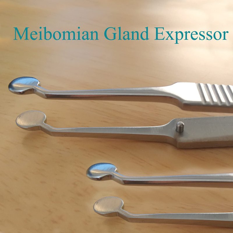 FUNORNAM Meibomian Gland Expressor Professional Prevent Excessive Force Eyelid Massage Forceps for MG Issue Dry Eyes, Premium Stainless Steel (Round)