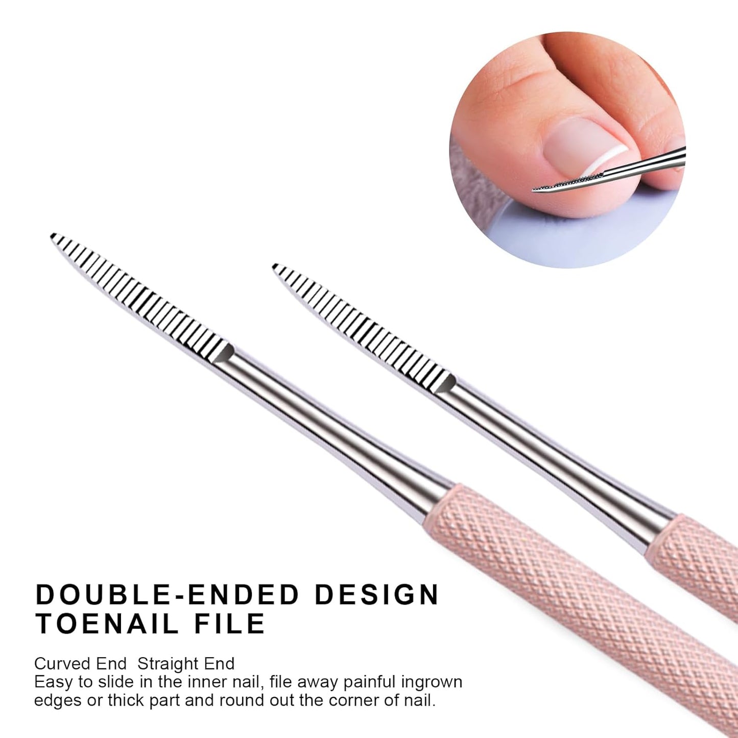 Teenitor Pedicure Tools for Feet, Toenail File and Lifters, Upgraded Professional Surgical Safe Ingrown Toenail Treatment Ingrown Toenail Removal Kit Ingrown Toenail Tool