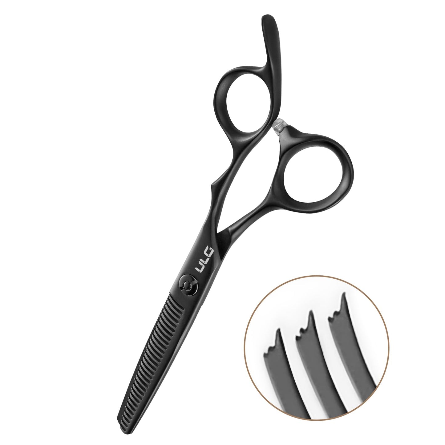 ULG Texturizing Shears – Professional Stainless Steel, 30-Teeth Thinning Scissors, Teflon Coated, Deer Tooth Blades for Precise Thinning and Layering, Ideal for Stylists and Barbers
