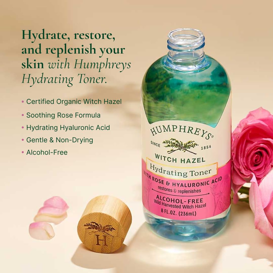 Humphreys Witch Hazel Nourishing Toner | Wild Harvested Witch Hazel & Aloe | Alcohol-Free | Natural | Hydrating | Soothing | 8 Fl Oz