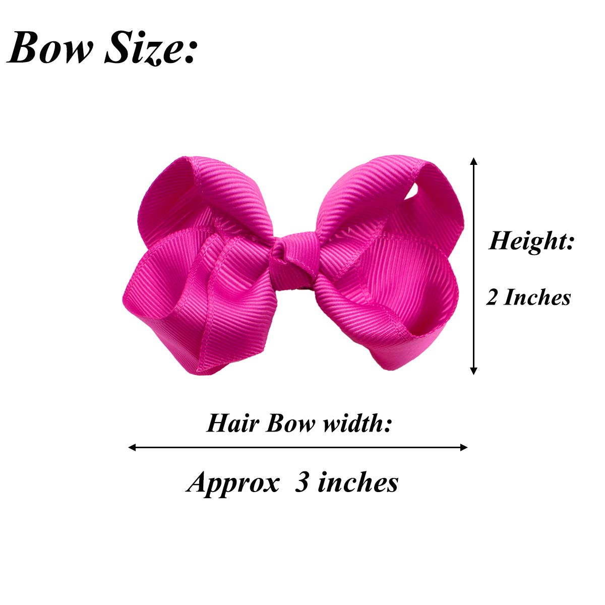 40Pcs 3 inch Hair Bows for Girls Grosgrain Ribbon Toddler Back to School Hair Accessories with Alligator Clips for Baby Girls Kids in Pairs