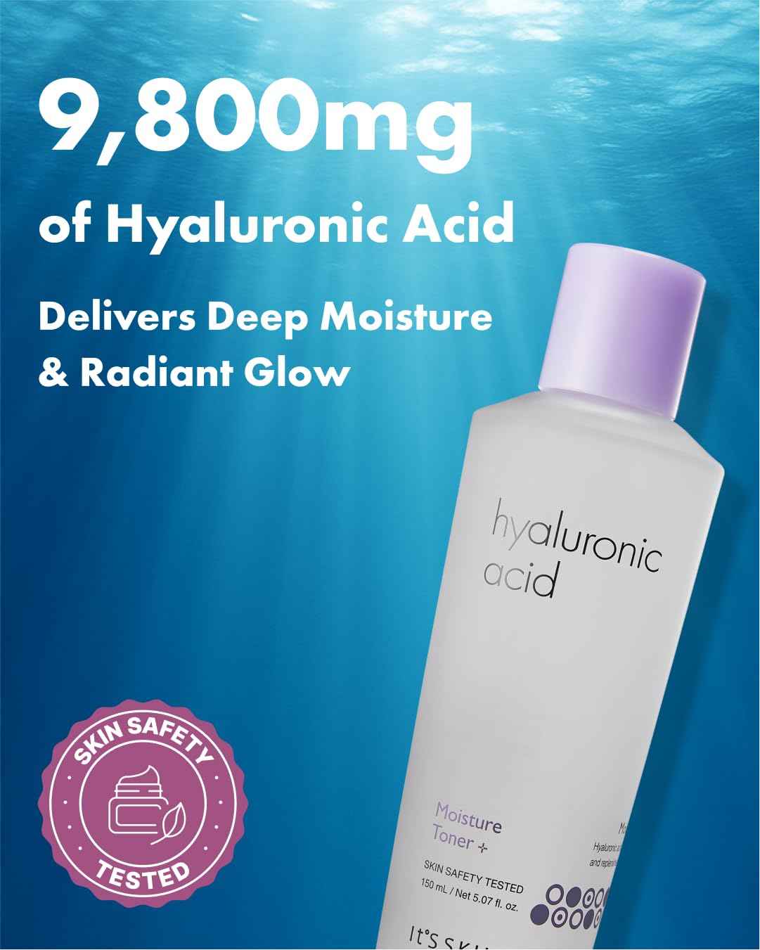 It'S SKIN Hyaluronic Acid Moisture Toner 150ml (5.07 fl.oz.) - Containing Vitamin C & Acerola Extract Skin Moisturizing & Soothing Facial Toner, Skin Smooth & Vitality