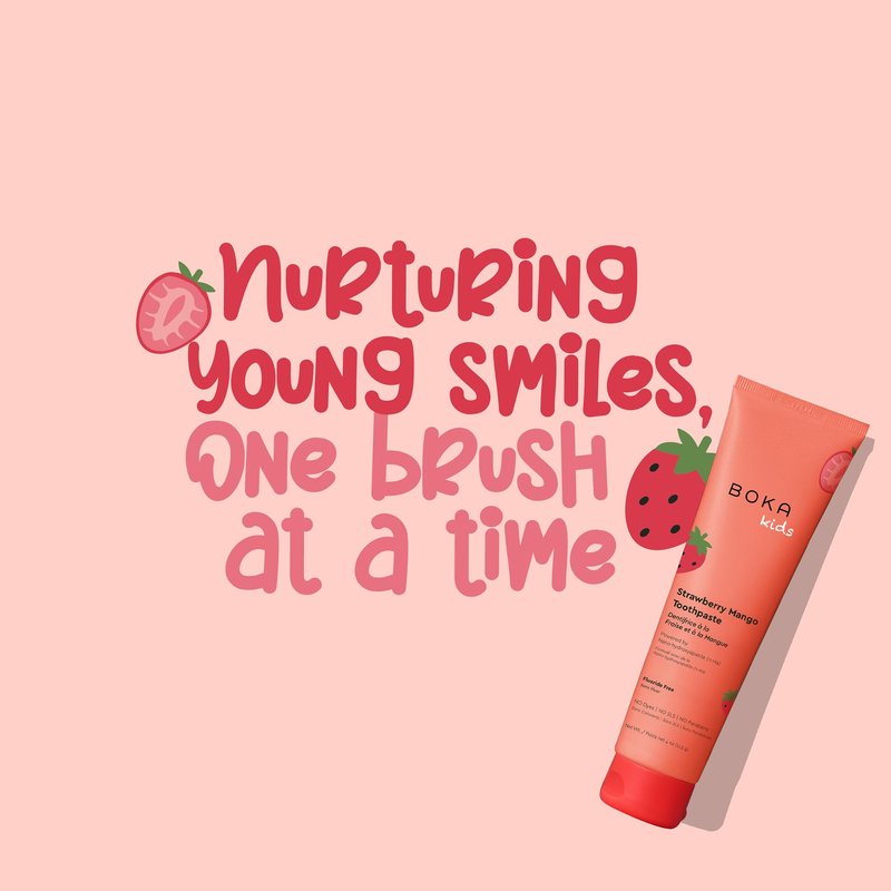 Boka Fluoride Free Toothpaste Nano Hydroxyapatite Toothpaste - Strawberry Mango Flavor, 4 oz 3Pk