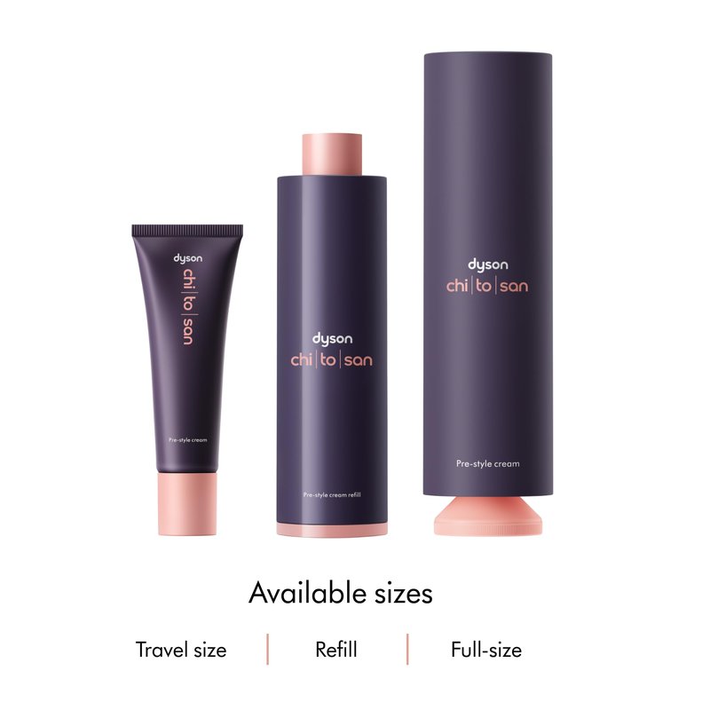 Dyson Chitosan™ Pre-style cream travel mini, Straight to wavy, Light conditioning, 30mL