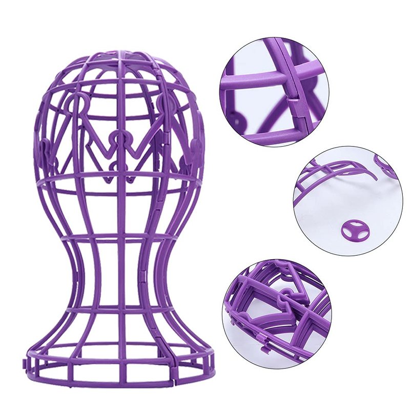 MAVIS LAVEN 2 Colors ABS Foldable Wig Stand Holder, Plastic Wig Display Support Stand Lightweight Hairpieces Display Folding Wig Dry Head Wig Hat Holder()