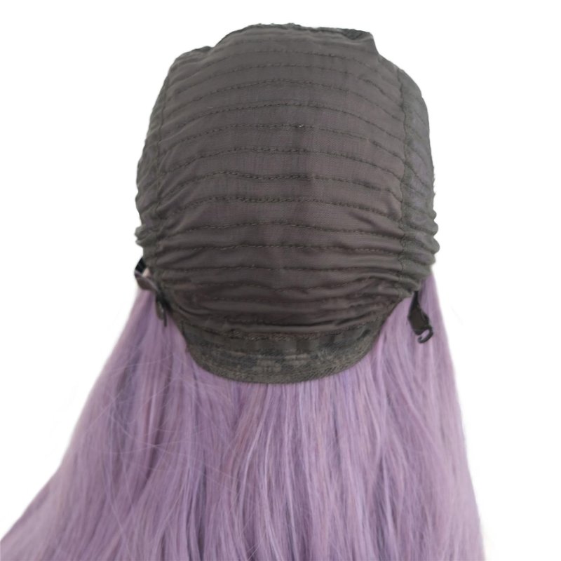 Wiginway Long Straight 13x3 Lace Front Wigs Synthetic Wigs Natural Looking Hair for Girls Women Cosplay Wigs Halloween Costume Party (Purple)